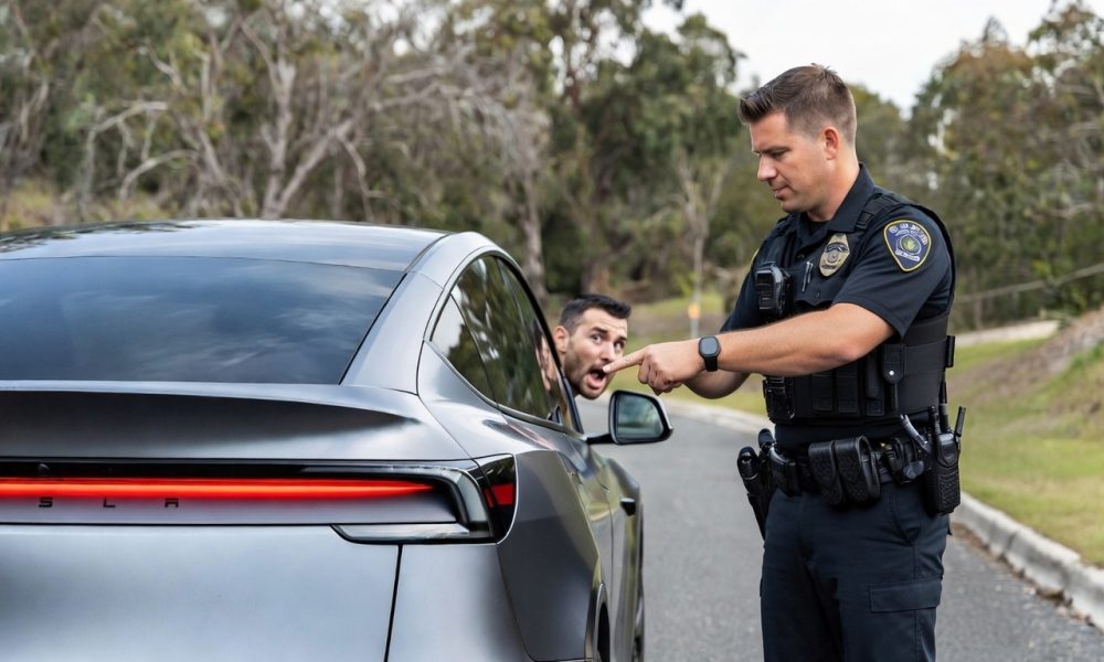 Tesla Model Y’s new self-driving feature leads driver to receive a ticket from police officer