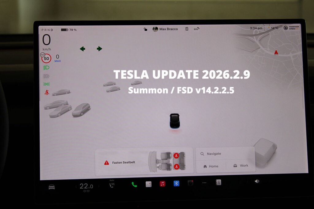 New Tesla update in Europe features FSD v14-inspired blue underglow in Summon visualizations